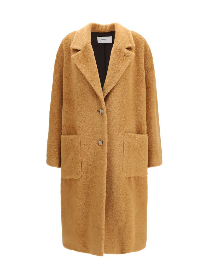 Lardini Lardini Long Alpaca and Wool-blend Coat Beige - World Class Fashion