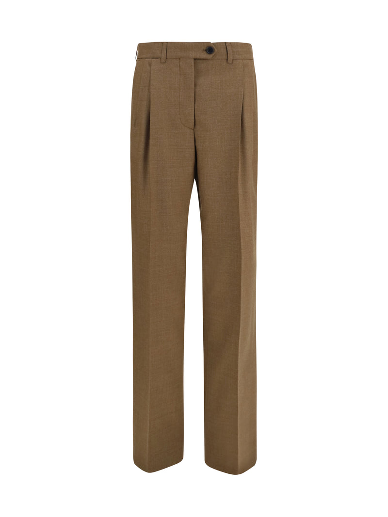 Prada Prada Tailored Wool Pants Tobacco Women - World Class Fashion