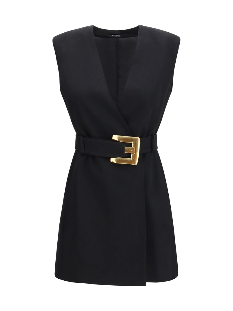 Balmain Balmain Short Wrap Dress Black Women - World Class Fashion