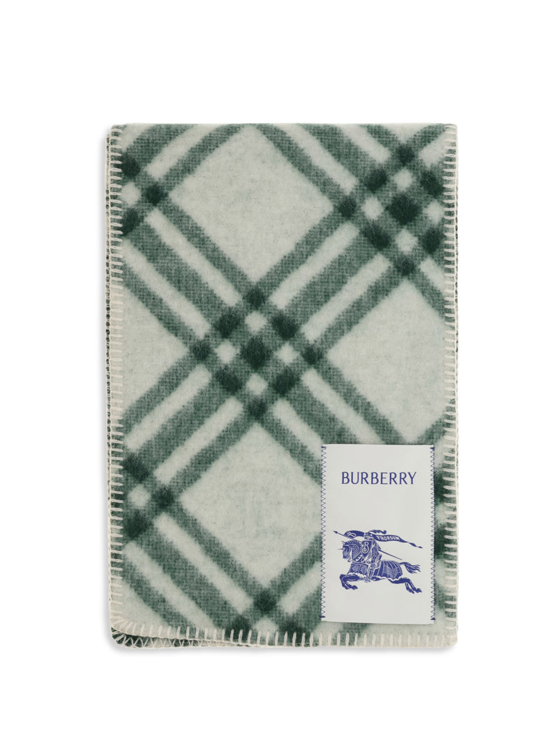 Burberry Burberry Check Wool Scarf Tennis Green - World Class Fashion
