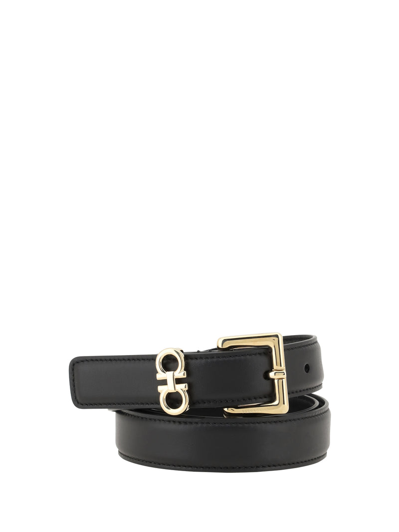 Ferragamo Ferragamo Gancini Leather Belt Black Women - World Class Fashion