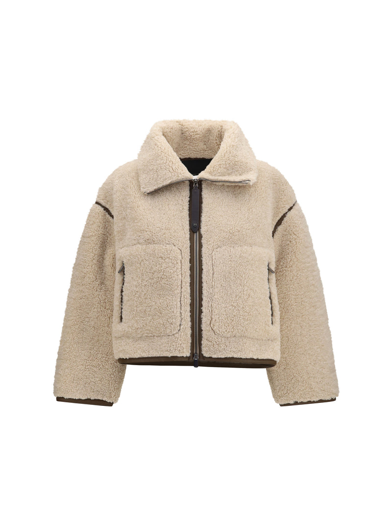 Pinko Pinko Eco Shearling Jacket White/Brown - World Class Fashion