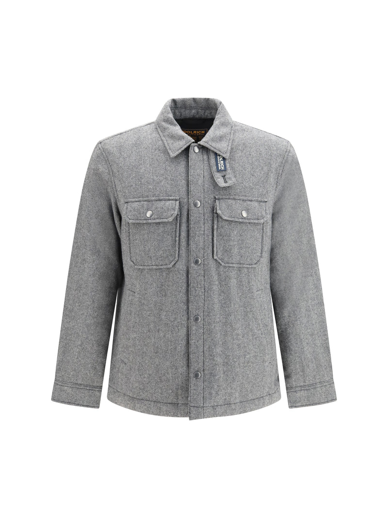 Woolrich Woolrich Alaskan Check Jacket Herringbone Grey - World Class Fashion