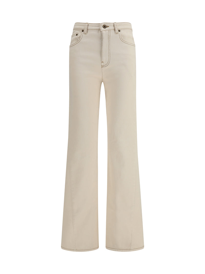 Burberry Burberry High-waisted Bootcut Jeans Ceramic White - World Class Fashion