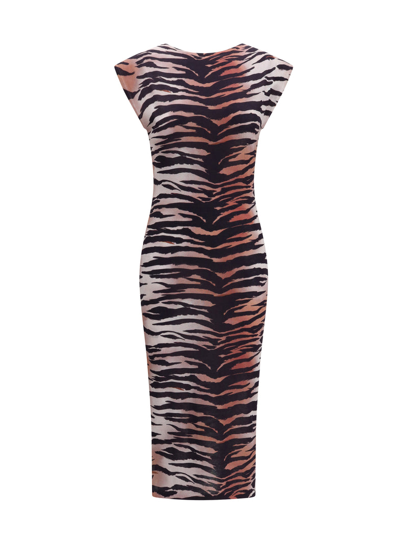 Pinko Pinko Tiger Print Dress Multi.Nero/Beige - World Class Fashion