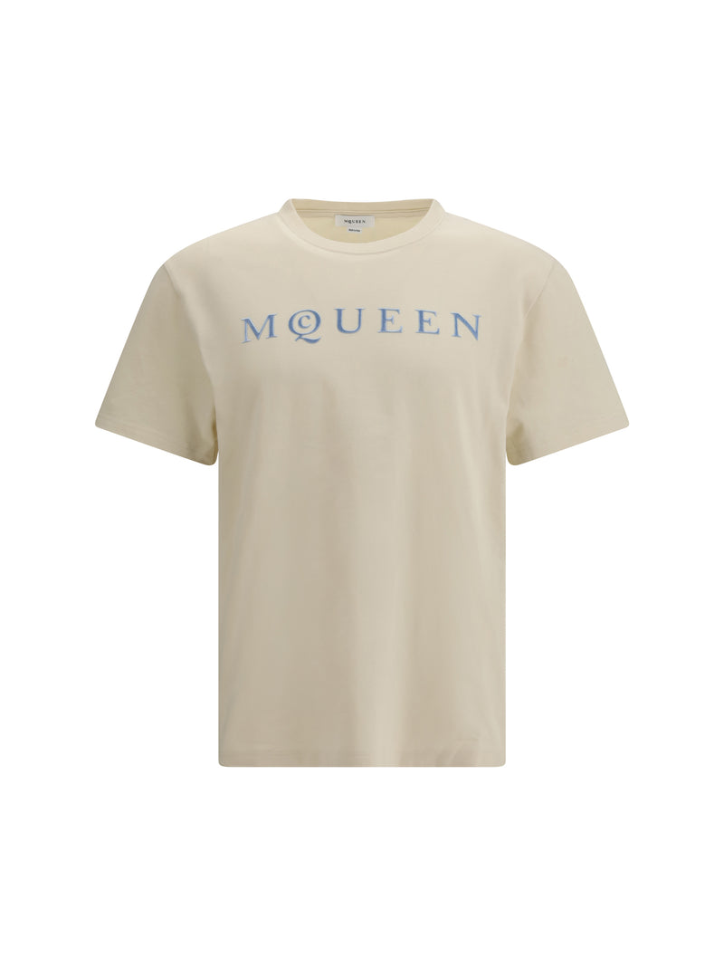 Alexander McQueen Alexander McQueen Cotton T-shirt Gesso/Ice Blue - World Class Fashion