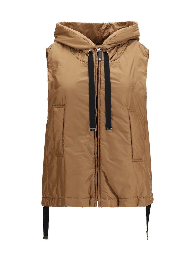 Max Mara The Cube Max Mara The Cube Hooded Padded Vest In Water Repellent Canvas - World Class Fashion