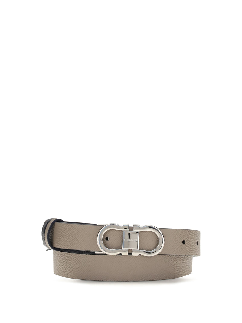 Ferragamo Ferragamo Adjustable Reversible Belt Taupe Grey - World Class Fashion
