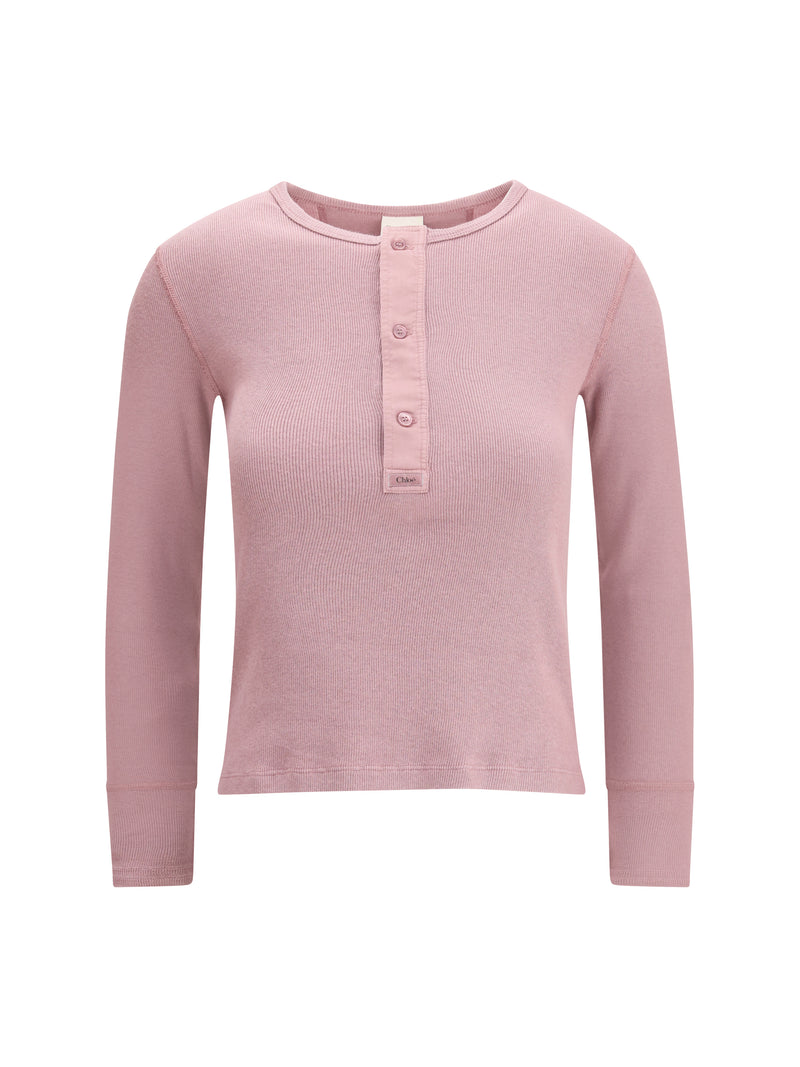 Chloe Chloé Henley Shirt Blushy Purple - World Class Fashion