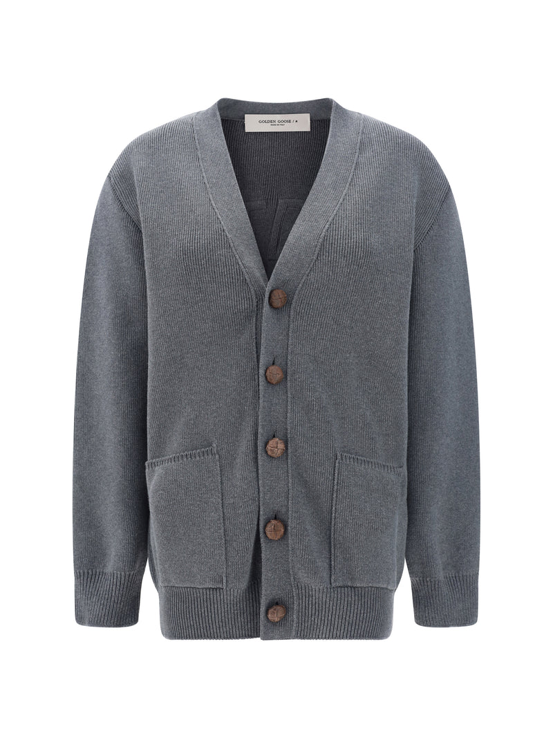 Golden Goose Golden Goose Cotton Cardigan Dark Grey Melange - World Class Fashion