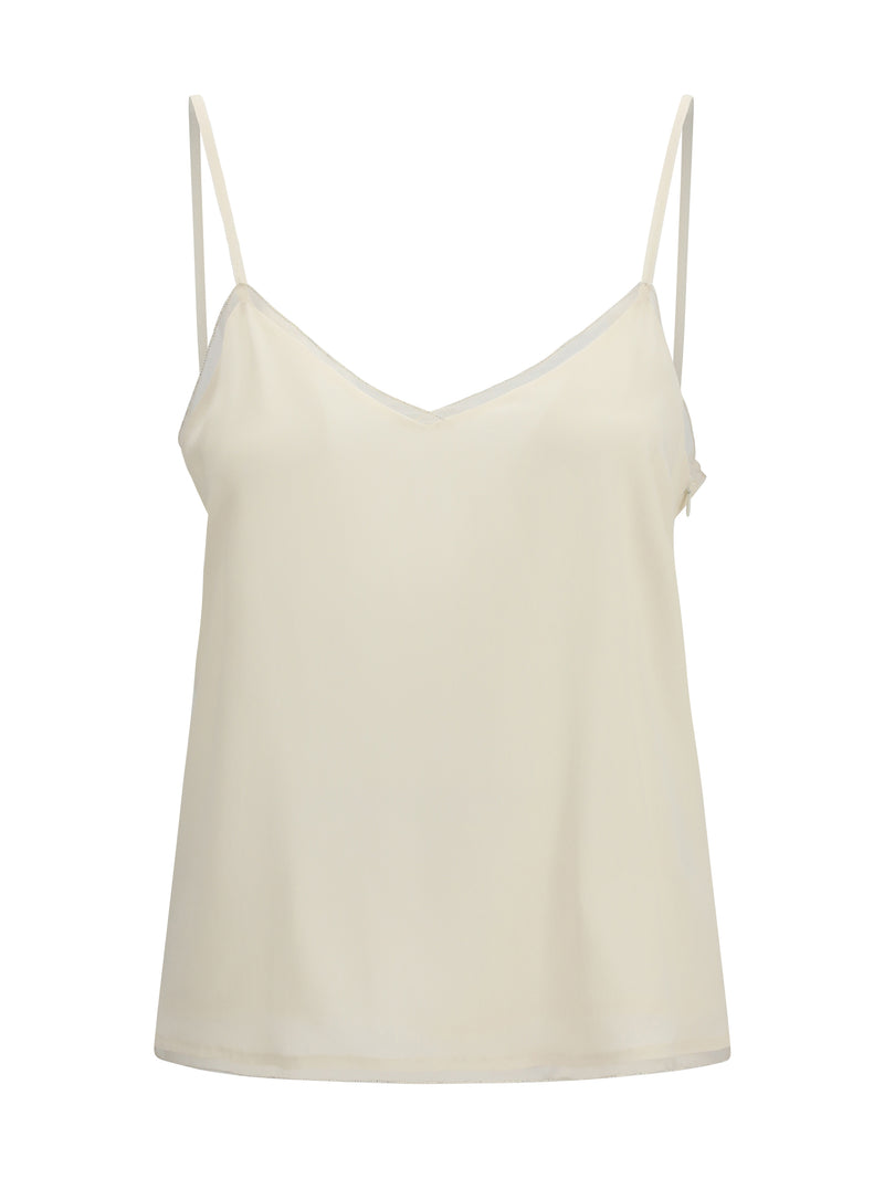 Fabiana Filippi Fabiana Filippi Filo Diamante Spaghetti Strap Top Burro - World Class Fashion