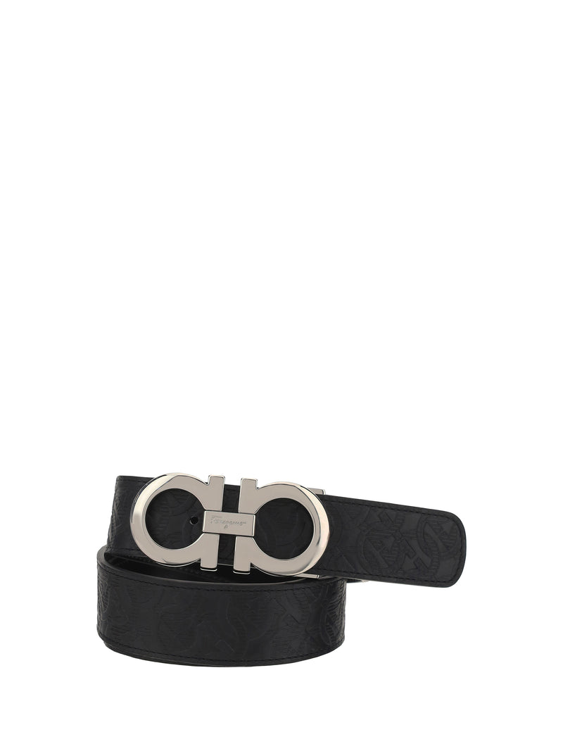 Ferragamo Ferragamo Reversible Leather Belt Patterned Black - World Class Fashion