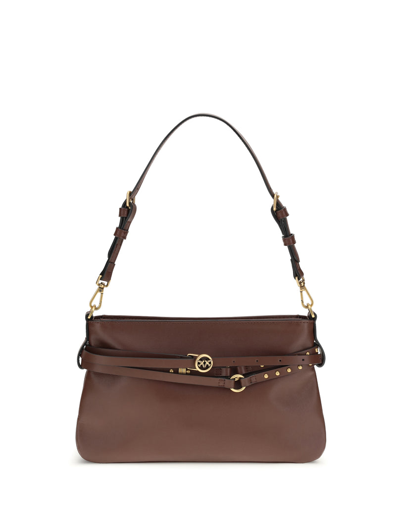 Pinko Pinko Belt Shoulder Bag Burgundy Wine-Antique Gold - World Class Fashion