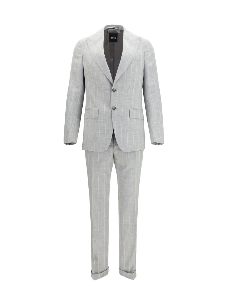 Hugo Boss Black Hugo Boss Traje gris claro de algodón y lana virgen - World Class Fashion