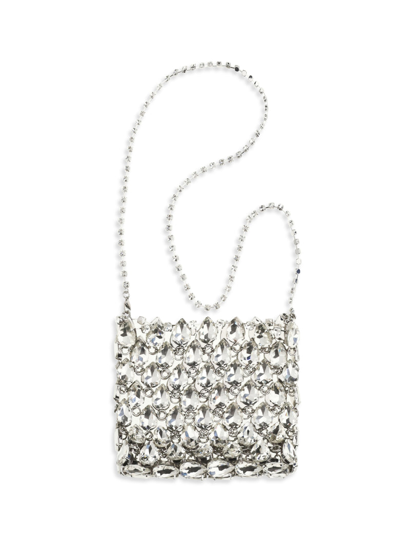 Self-portrait Self-portrait Crystal Mesh Pouch Silver - World Class Fashion