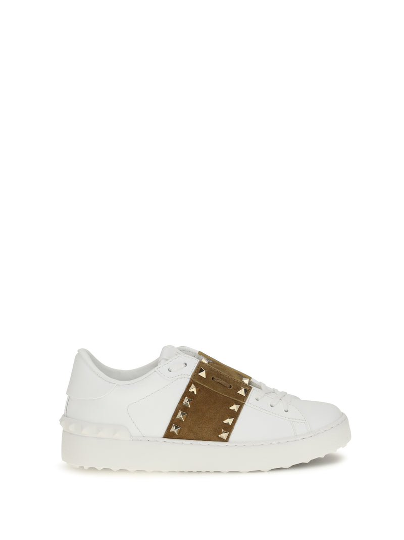 Valentino Garavani Valentino Garavani Rockstud Untitled Sneakers White/Beige - World Class Fashion