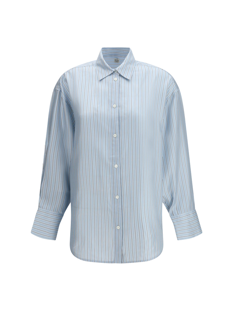 Toteme Toteme Oversized Striped Shirt Ice/White - World Class Fashion