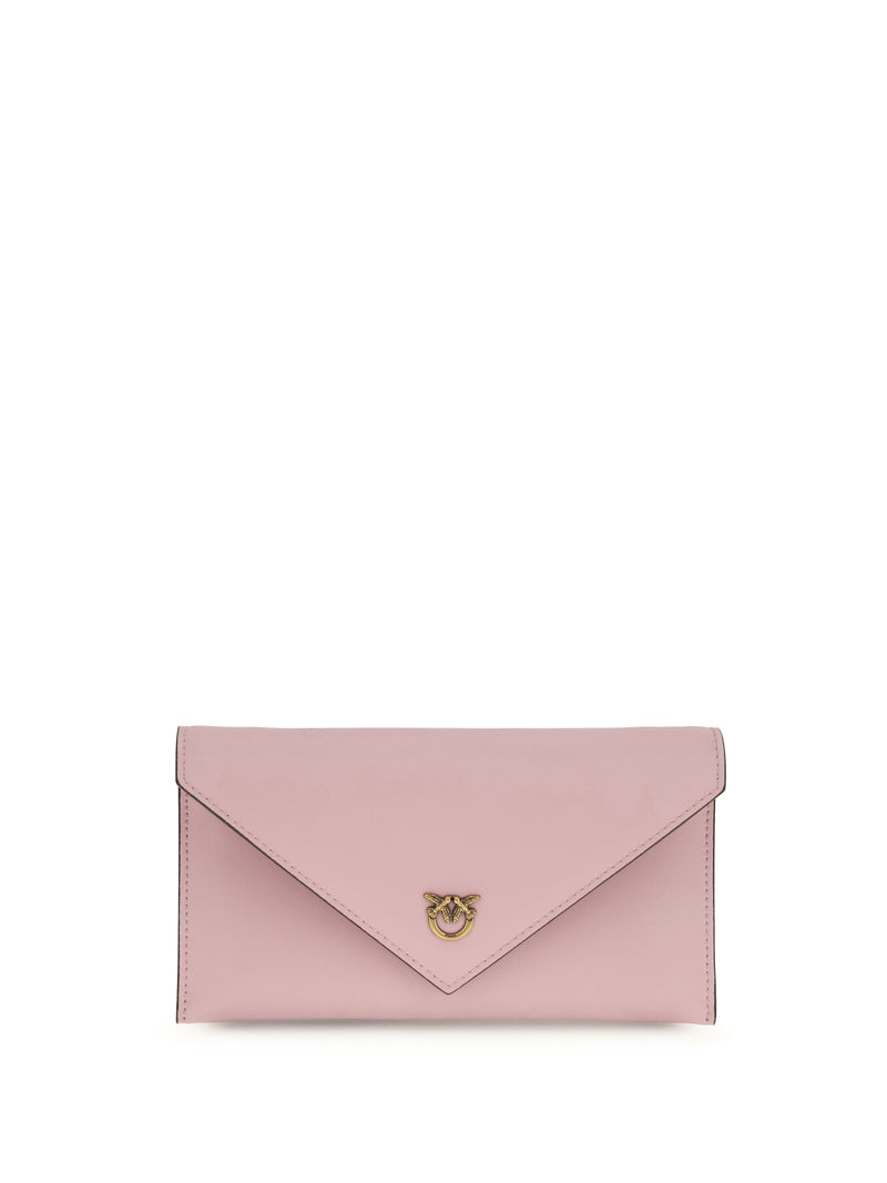 Pinko Pinko Love Birds Logo Mini Clutch Bag Rosa Chiaro - World Class Fashion