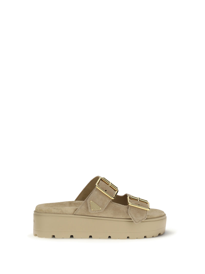 Prada Prada Platform Sandals Ecru Women - World Class Fashion