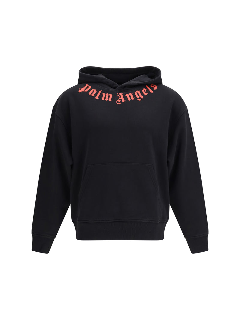Palm Angels Palm Angels Neck Logo Hoodie Black Red - World Class Fashion
