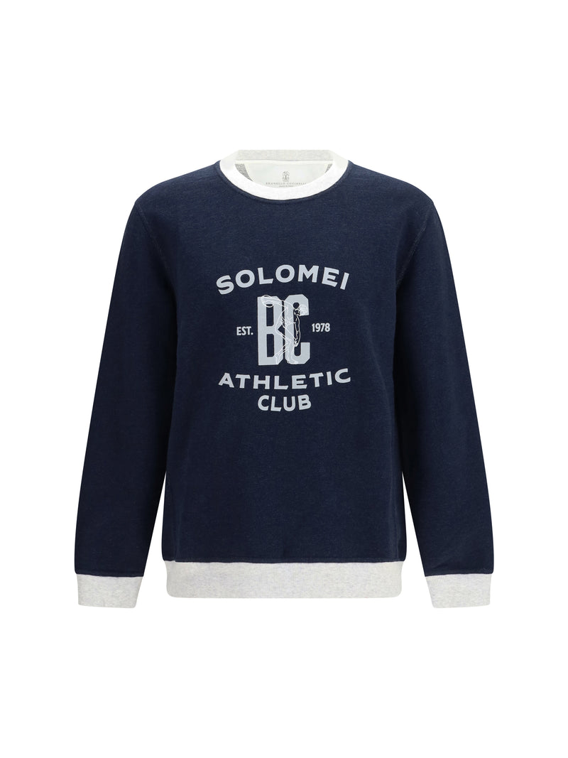 Brunello Cucinelli Brunello Cucinelli Long Sleeve Sweatshirt Navy+Perla - World Class Fashion