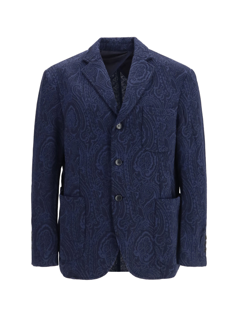 Etro Etro Arnica Jacquard Wool-blend Jacket Blue Men - World Class Fashion