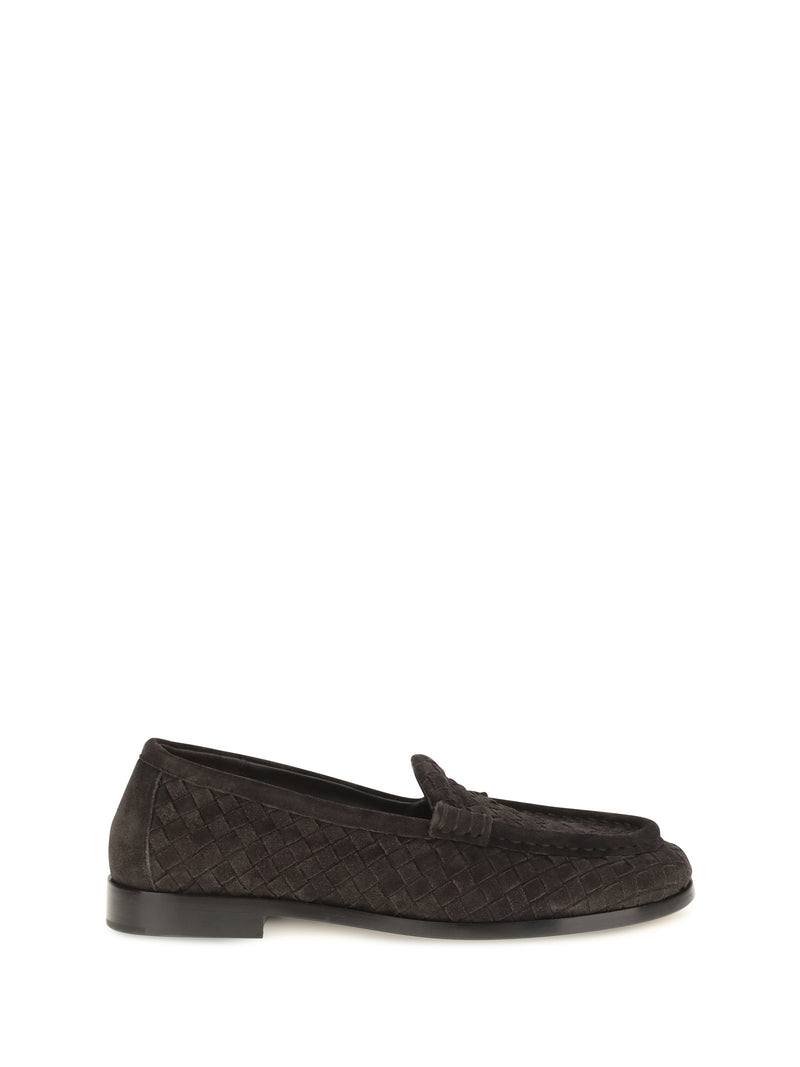 Bottega Veneta Bottega Veneta Silenzio Intrecciato Loafers Espresso - World Class Fashion