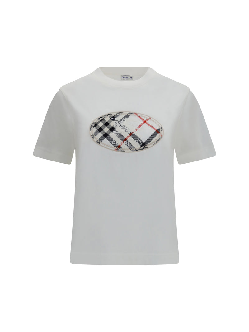 Burberry Burberry Knight Stamp Check Cotton T-shirt Chalk - World Class Fashion