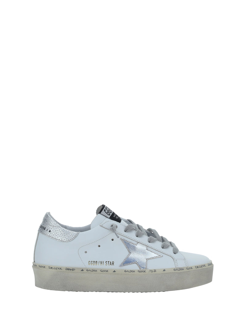 Golden Goose Zapatillas Golden Goose Hi Star Blancas/Plateadas para Mujer - World Class Fashion