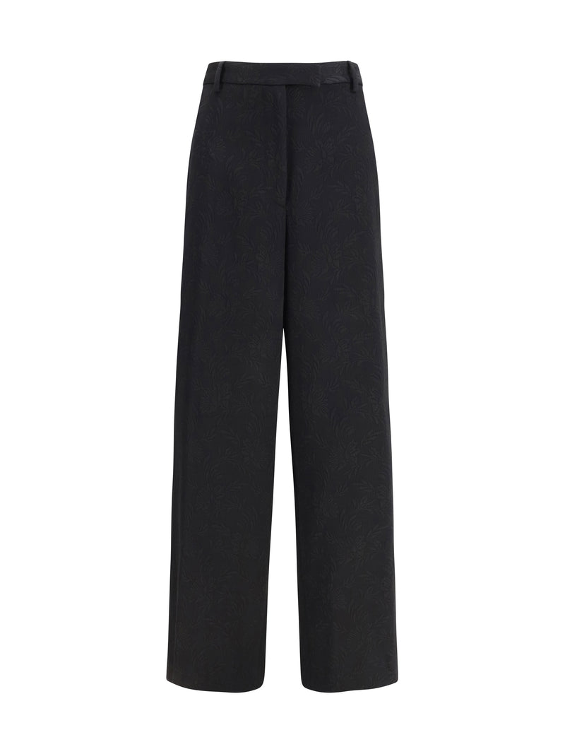 Dries Van Noten Dries Van Noten Wide-leg Pants With All-over Jacquard Pattern - World Class Fashion