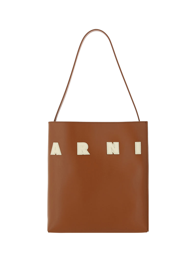 Marni Marni Leather Tote Bag Moca/Ivory - World Class Fashion