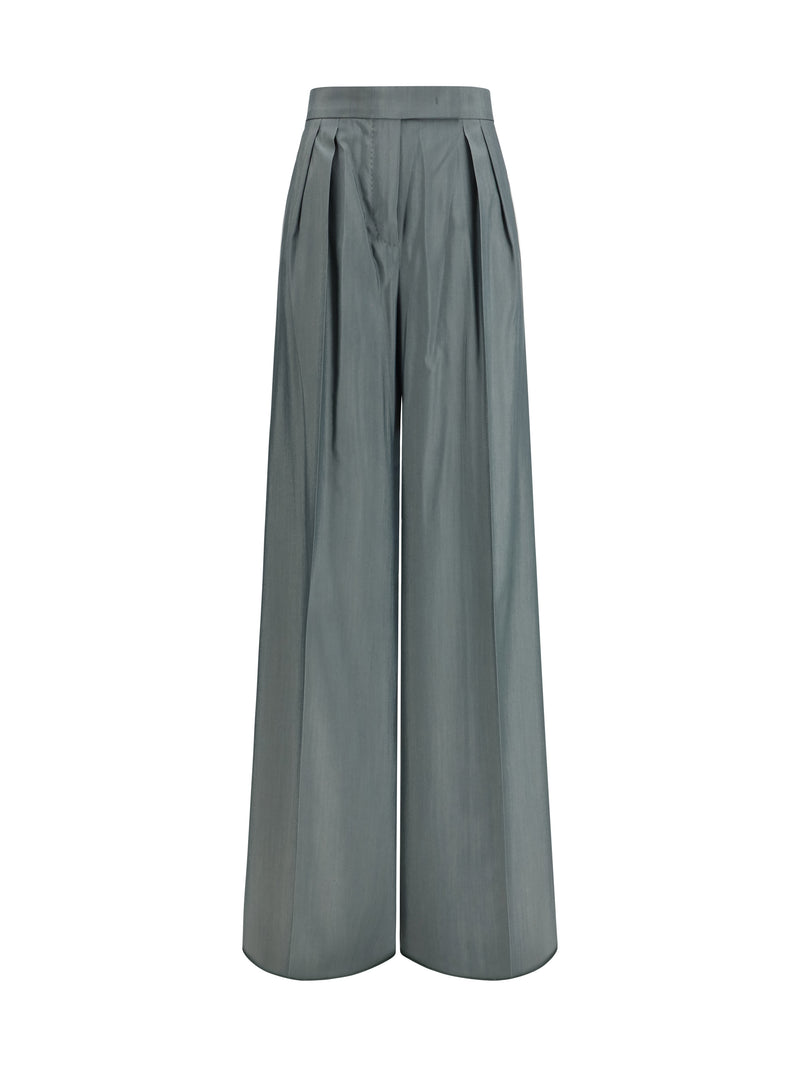 Max Mara Max Mara Virgin Wool Pants Dark Green - World Class Fashion
