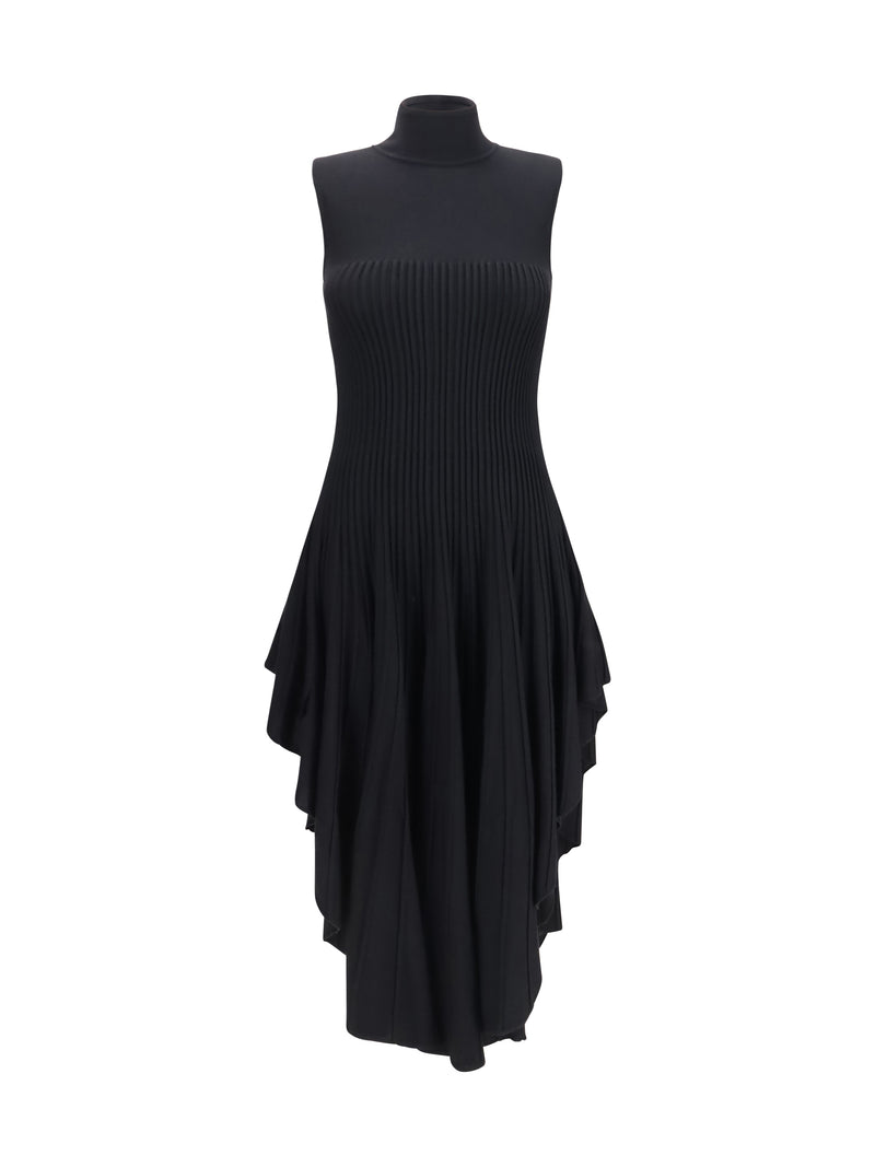 Alaia Alaïa 3D Sculpted Knit Pointed Dress Black - World Class Fashion