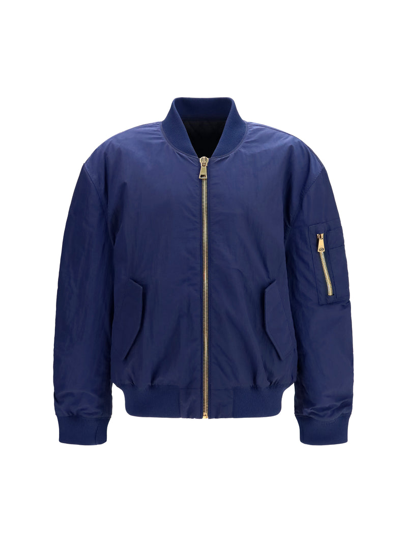 Balmain Balmain Nylon Bomber Jacket Blue Men - World Class Fashion