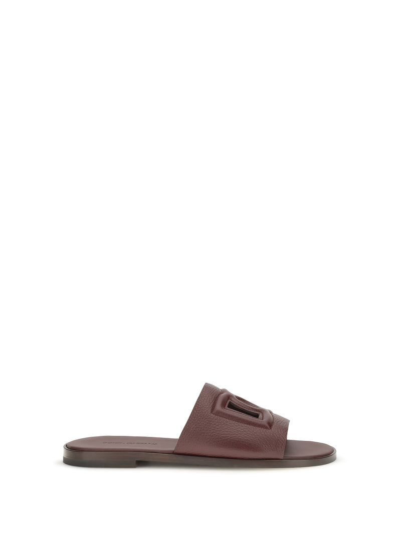 Dolce & Gabbana Dolce & Gabbana Grained Leather Sandals - World Class Fashion