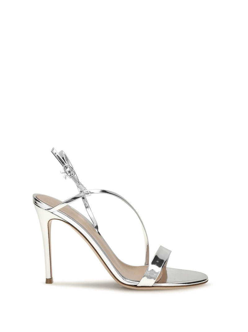 Gianvito Rossi Gianvito Rossi Manhattan Metallic Leather Sandals Silver - World Class Fashion