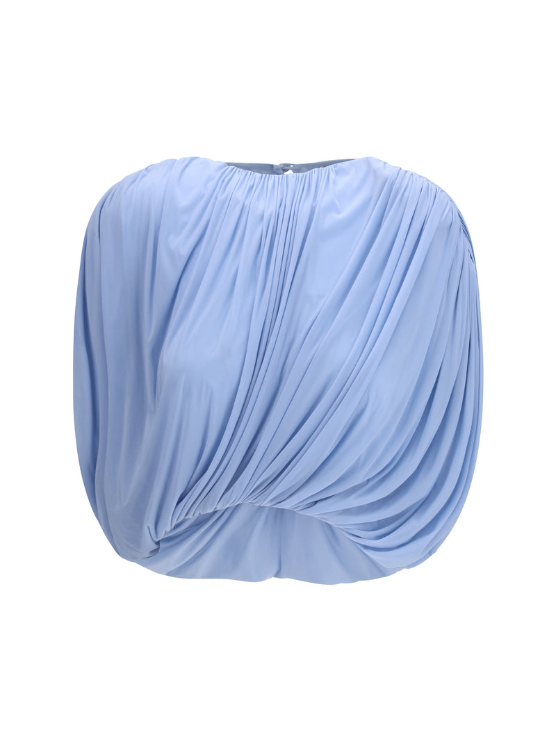 Magda Butrym Magda Butrym Pleated Blouse Light Blue Women - World Class Fashion