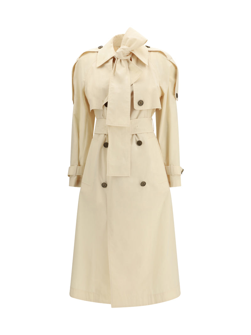 Burberry Burberry Long Trerose Trench Tundra Beige - World Class Fashion