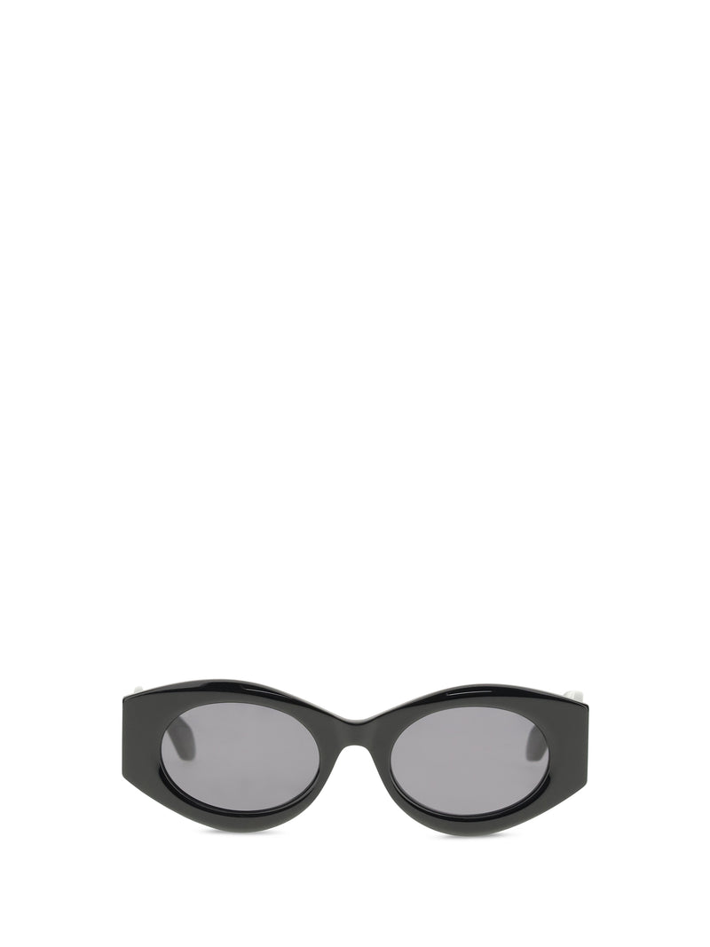 Alaia Alaïa Oval Sunglasses Black-Black-Grey - World Class Fashion