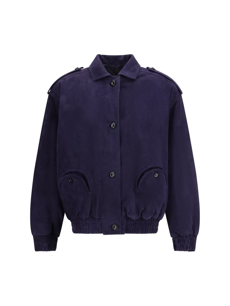 Blazè Milano Blazè Milano Viva Charlie Suede Bomber Jacket Nuit - World Class Fashion