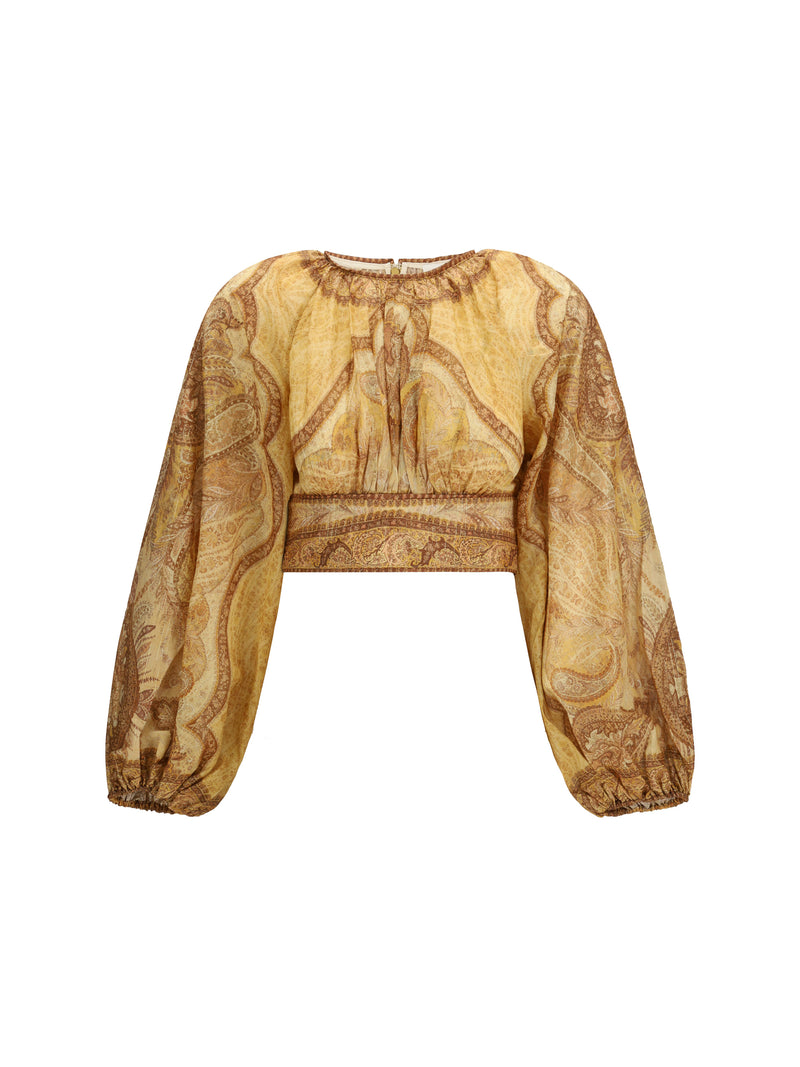Zimmermann Zimmermann Bustier Top Wanderlust Tapestry-Mustard-Multi - World Class Fashion