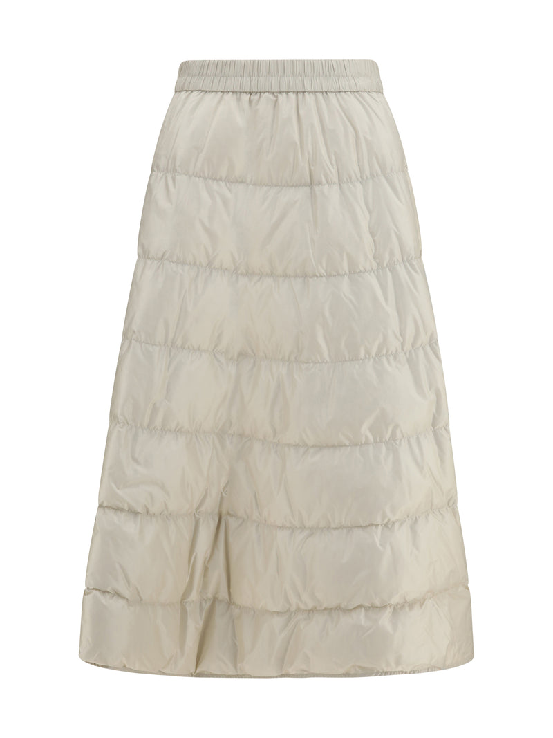 Moncler Moncler Padded A-line Skirt Light Beige - World Class Fashion