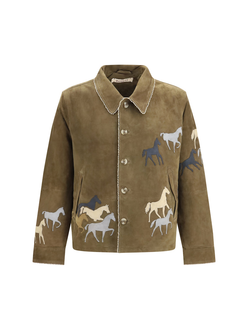 Baziszt Baziszt Valero Suede Jacket Khaki - World Class Fashion