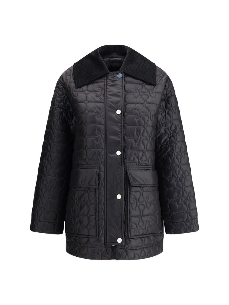 Ganni Ganni Glossy Finish Down Jacket Phantom - World Class Fashion
