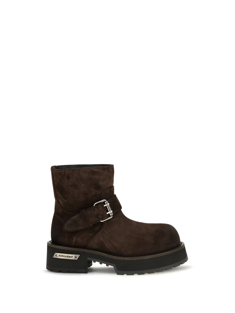 Balenciaga Balenciaga Venom Mini Waxed Suede Ankle Boots Espresso - World Class Fashion