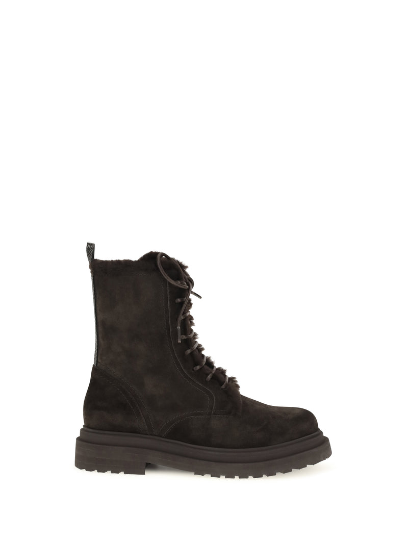 Brunello Cucinelli Brunello Cucinelli Laced Ankle Boots Pepe - World Class Fashion
