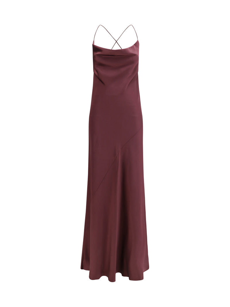 Pinko Pinko Farro Satin Dress Bordeaux Women - World Class Fashion