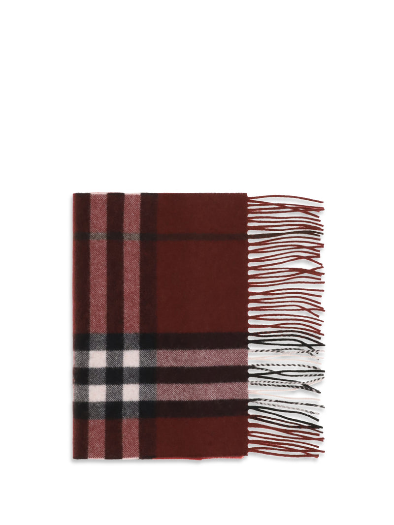 Burberry Burberry Cashmere Check Scarf Oxblood Red - World Class Fashion