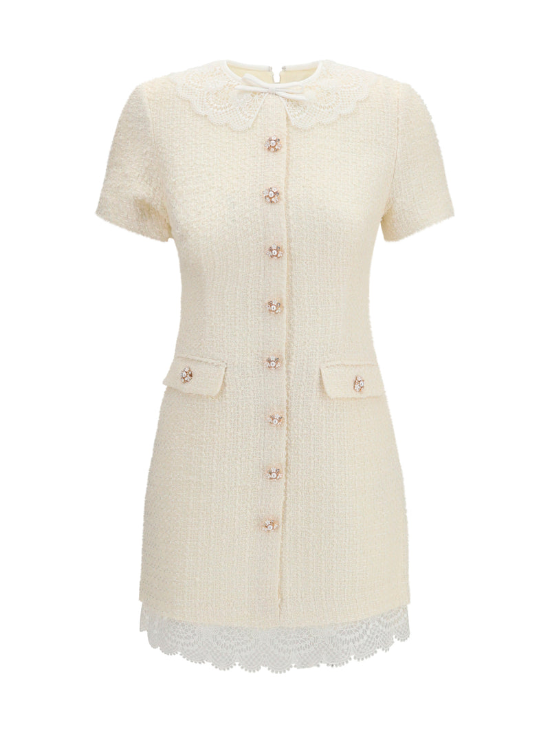 Self-portrait Self-portrait Tailored Mini Dress Cream Women - World Class Fashion