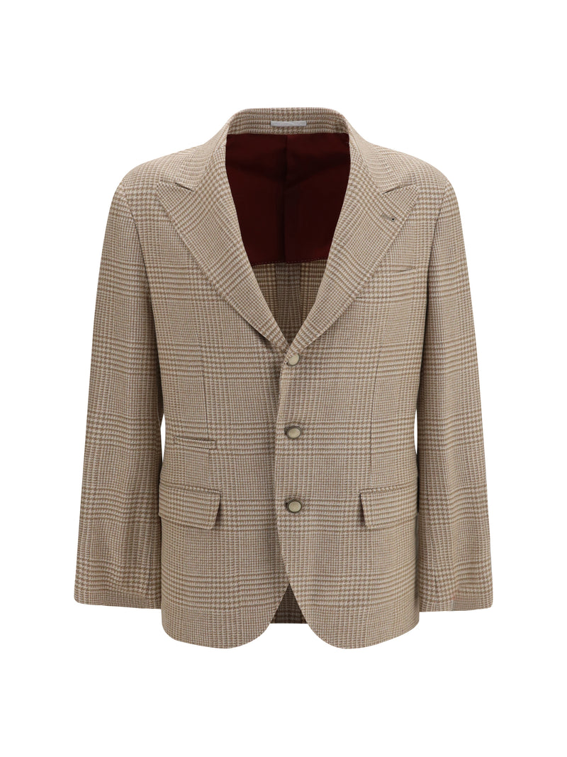 Brunello Cucinelli Brunello Cucinelli Checked Blazer Camel Men - World Class Fashion